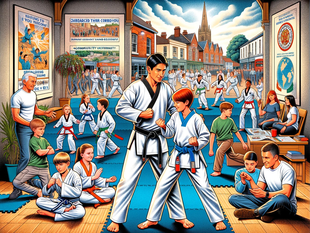 cartoon depiction of a Tae kwon do class in Leominster